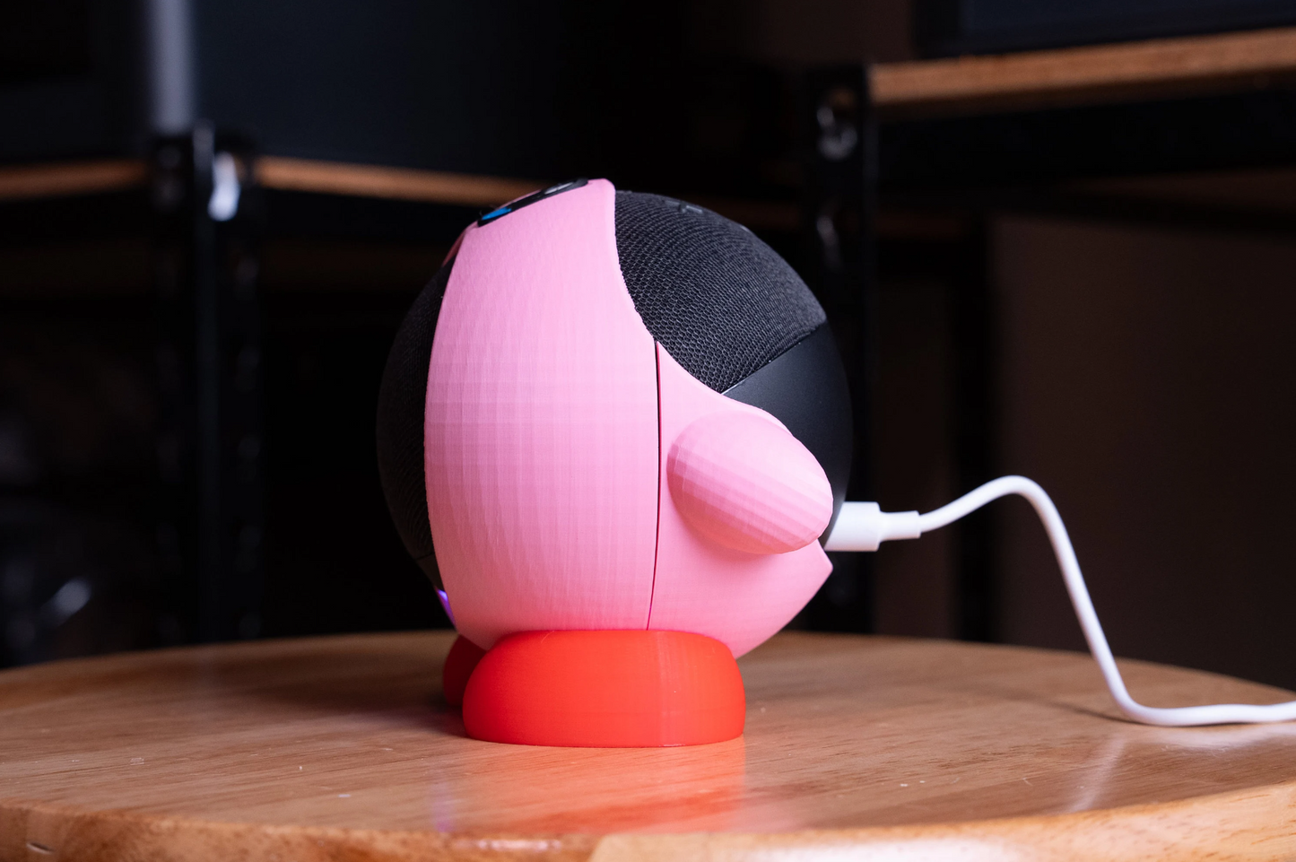 Kirby inspired Alexa Dot holder