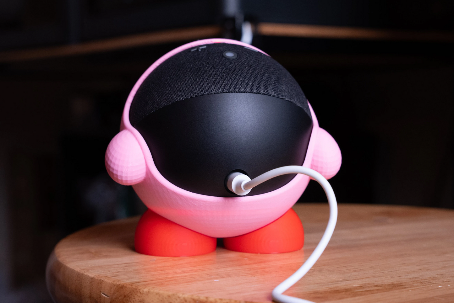 Kirby inspired Alexa Dot holder